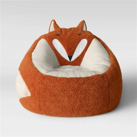 Character Bean Bag Pouf Orange Fox Pillowfort™ Bean Bag Chair Bean