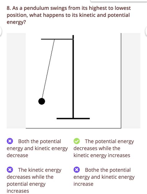 Solved As A Pendulum Swings From Its Highest To Lowest Position What Happens To Its Kinetic