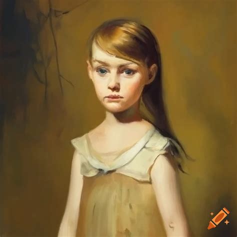 Painting Of A Girl In The Style Of Andrew Newell Wyeth