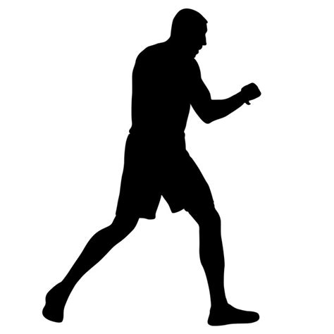 Premium Vector Black Silhouette Of An Athlete Boxer On A White Background