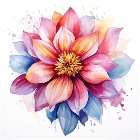 Premium Photo A Vector Watercolor Flowers On White Background