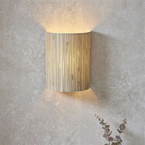 Endon Lighting Longshore Wall Light With Natural Seagrass Half Cylindrical Shade