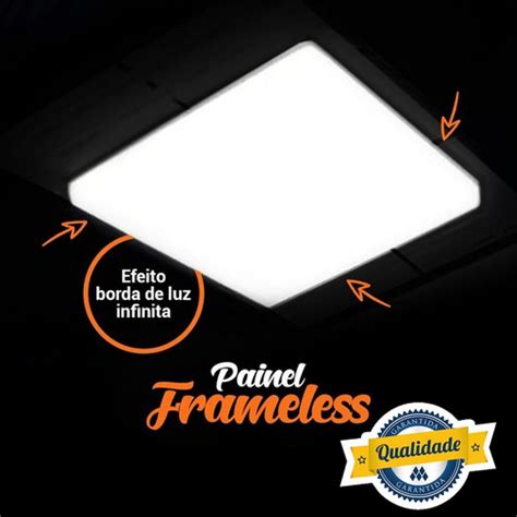 Painel Plafon Para Forro Pvc Quadrado Embutir Slim Led Lumin