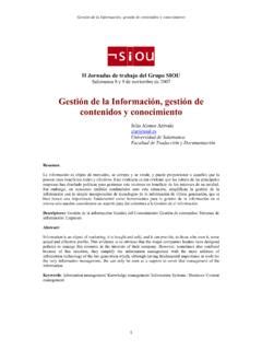 Gesti N De La Informaci N Gesti N De Contenidos Y Gesti N De