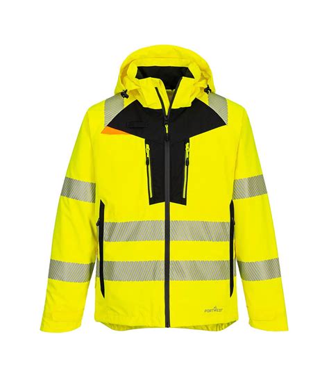 Dx Veste De Pluie Haute Visibilit Jaune Portwest