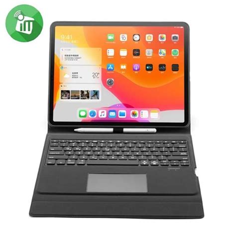 W Ts Smart Bluetooth Keyboard Leather Case With Touchpad And Light