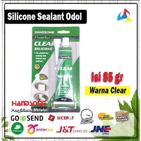 Jual Lem Kaca Silicone Sealant Clear Handsome Kemasan Odol Gr