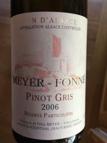 Meyer Fonné Réserve Particulière Pinot Gris Vivino US