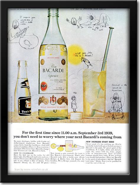 1964 Bacardi Rum Retro Magazine Ad