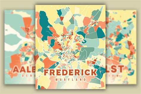 Frederick Maryland Colorful Map Graphic by Poster Boutique · Creative Fabrica