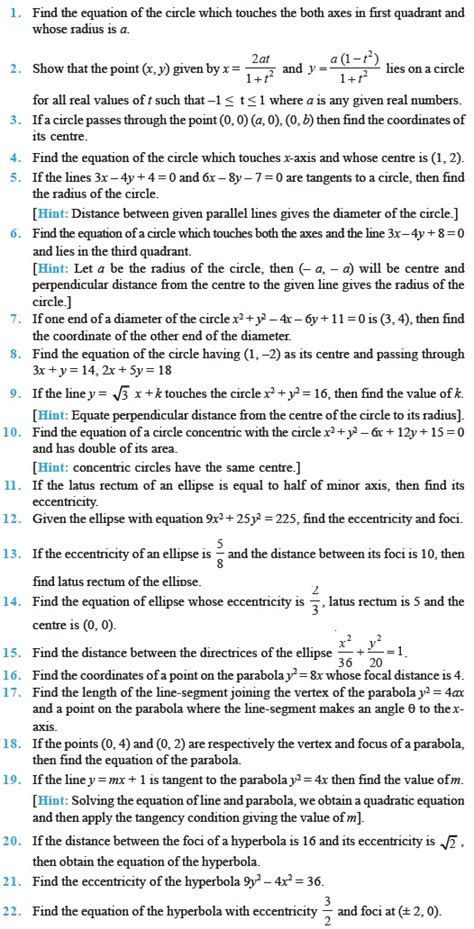 Ncert Exemplar Class 11 Maths Unit 11 Conic Sections Aglasem