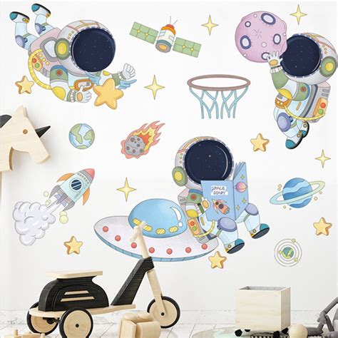 Jual Reliza Wall Sticker Astronot Luar Angkasa Planet Tata Surya Hiasan