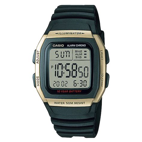 Casio W 96H 9AV Youth Series Digital Wrist Watch In Black Resin Strap