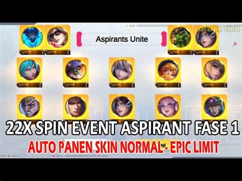 X Spin Event Aspirant Fase Mode Panen Skin Mobile Legends Youtube