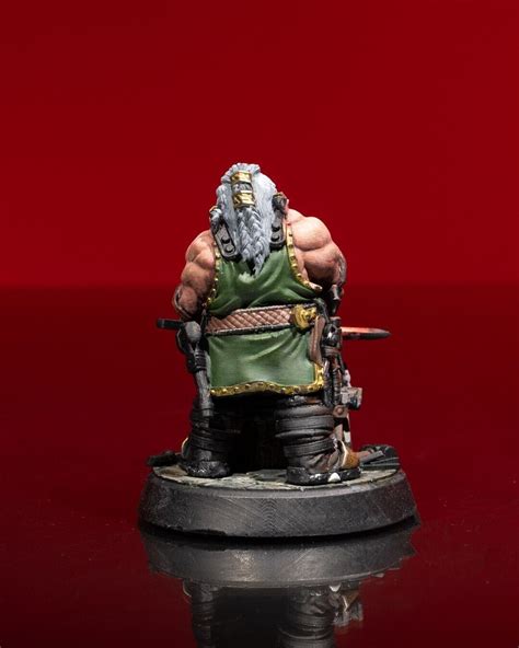 Dwarven Blacksmith Miniature Male Hammer Anvil D D DnD PathFinder