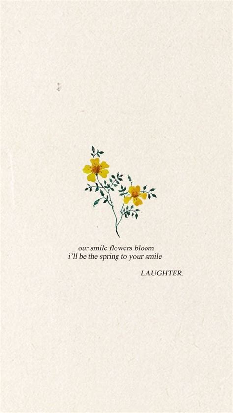 Vintage Yellow Flower Wallpaper with Poem - Our Smile Always Blooms