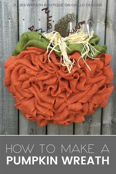 How To Make a Burlap Pumpkin Wreath • Grillo Designs