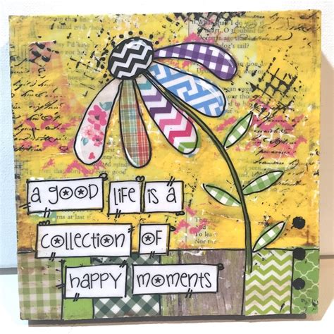 Flower Sign A Good Life Mixed Media Wall Decor Etsy