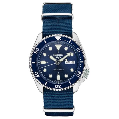 Seiko Mens Blue Nylon Nato Strap Dive Watch Srpd87