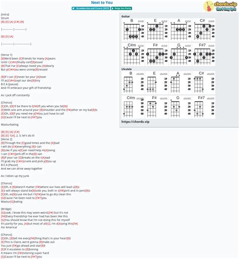 Chord Next To You Ninja Sex Party Tab Song Lyric Sheet Guitar Ukulele Chords Vip