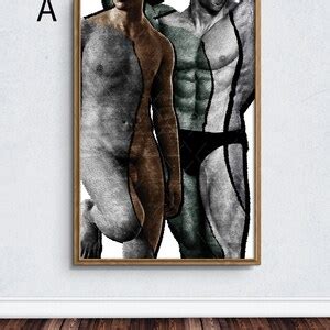 Male Nude Wall Art Queer Art Bedroom Wall Decor Large Wall Etsy