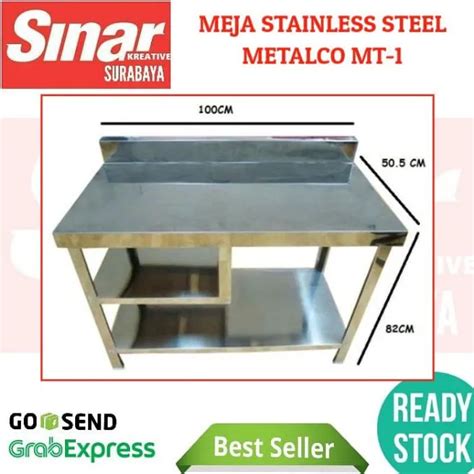 Meja Stainless Steel Dapur Metalco Mt Knockdown Portable Lazada