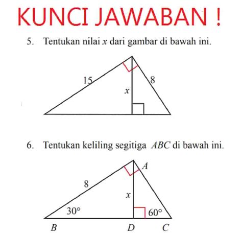 Jawaban Tentukan Nilai X Dari Gambar Di Bawah Ini 15 8 X