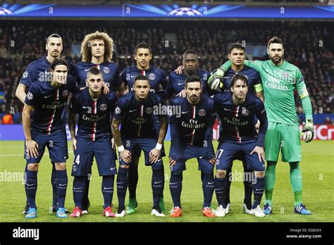 Paris France 17th Feb 2015 Paris Saint Germain Team Group Line Up