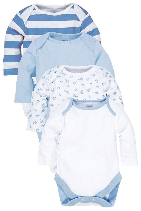 Newborn Tops Baby Tops And Infantwear Next Long Sleeve Bodies 4pk