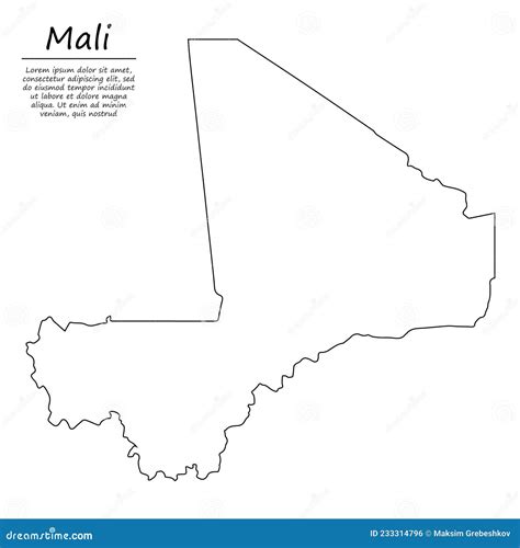 Outline Map Of Mali Vector Design Template Editable Stroke