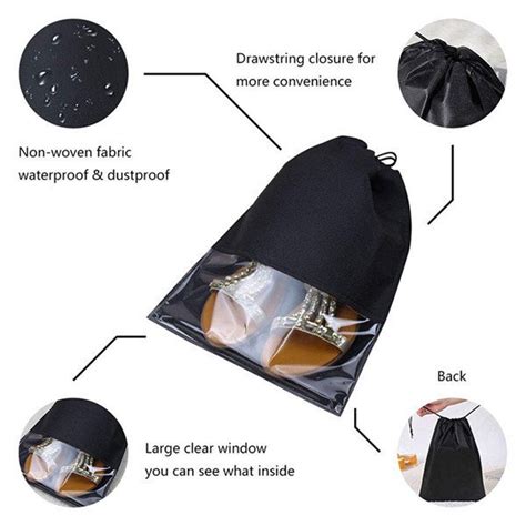 Clear Plastic Drawstring Shoe Bags - The One Packing Solution