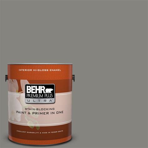 Behr Premium Plus Ultra Gal Ppu Barnwood Gray Hi Gloss Enamel