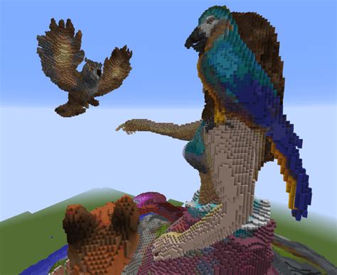 I Added This Owl To My Organic Build Not Completely Finished But I Love It Already R Minecraft