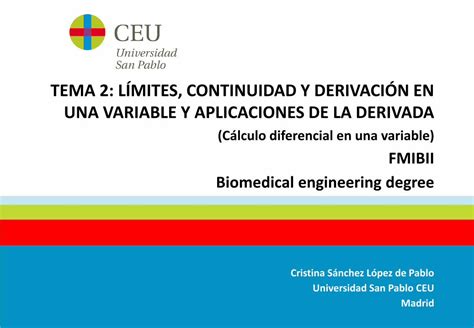 PDF TEMA 2 LÍMITES CONTINUIDAD Y DERIVACIÓN EN UNA 2 Calculo