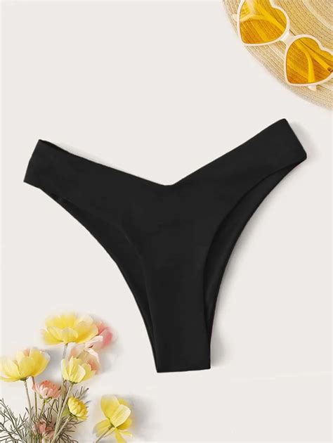 Swim Basics Summer Beach High Leg Bikini Panty Shein Usa