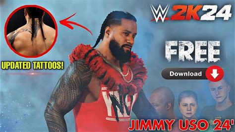 Jimmy Uso 2024 Wupdated Tattoos Wwe2k24 Youtube