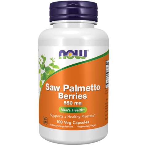 Now Foods Saw Palmetto Berries 550 Mg 100 Veg Capsules No Pain No