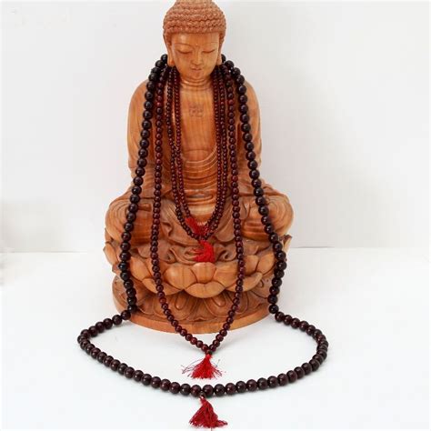 Rosenholz Mala Kette Buddha Buddhismus Gebetskette 10mm Meditation 90cm Länge Ebay