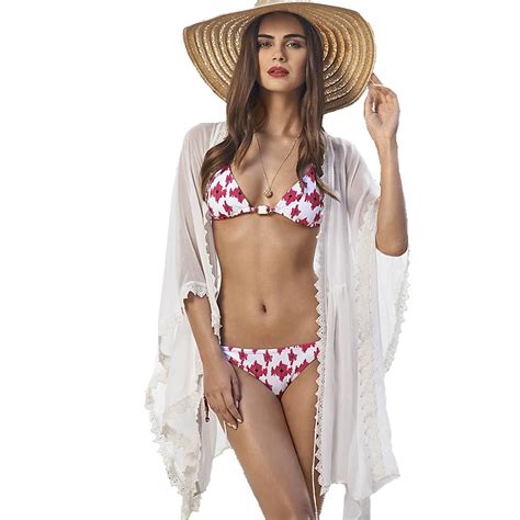 Tooou Women Kaftan Beach Cover Up Sexy White Chiffon Beach Cardigan