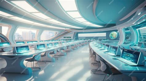 Premium Ai Image Futuristic Classroom In The School Of The Future