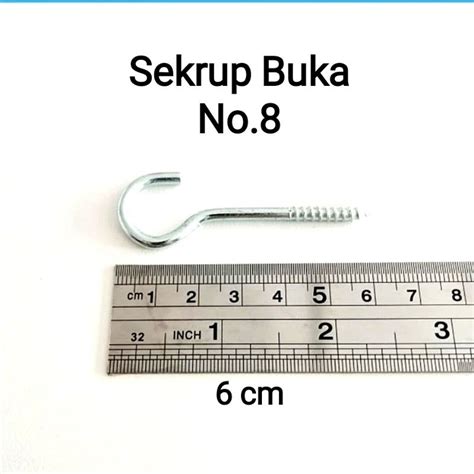 Jual 10 Pcs Sekrup Skrup Scrub Paku Ulir Hak Mata Buka No 8 Tanda