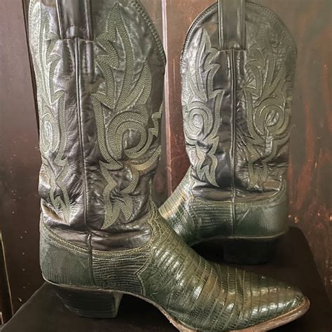 Green Cowboy Boots Etsy