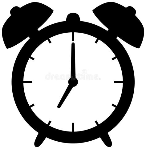 Alarm Clock Icon Silhouette Stock Vector Illustration Of Pictogram