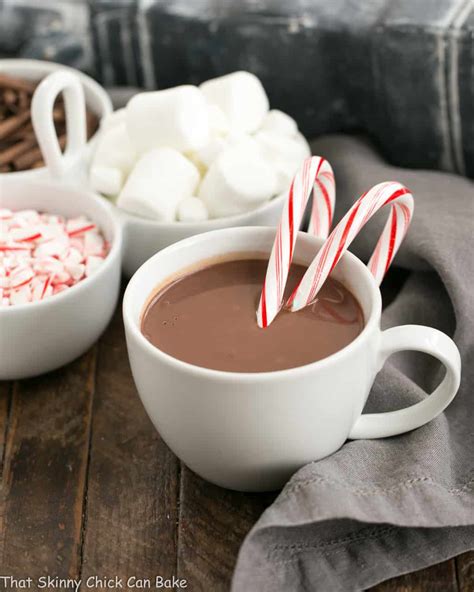 Easy Peppermint Hot Chocolate Rich And Festive That Skinny Chick Can Bake