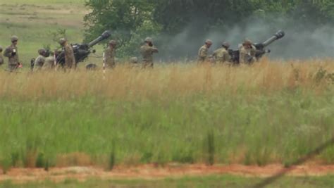 Soldiers Fire Howitzer Fort Bragg During | Editorial Video | 13248842a ...