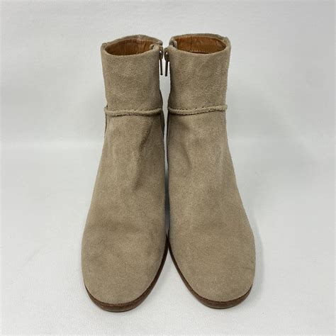 Lucky Brand Lp Zollini Dune Cow Split Tan Suede Booties Womens Size