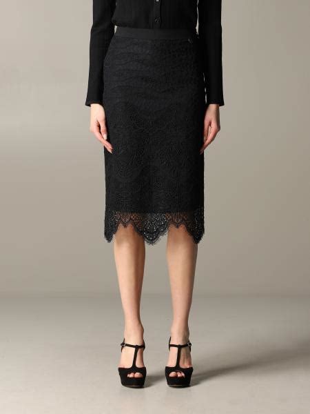 Twinset Outlet Gonna A Tubino Twin Set In Pizzo Nero Gonna Twinset