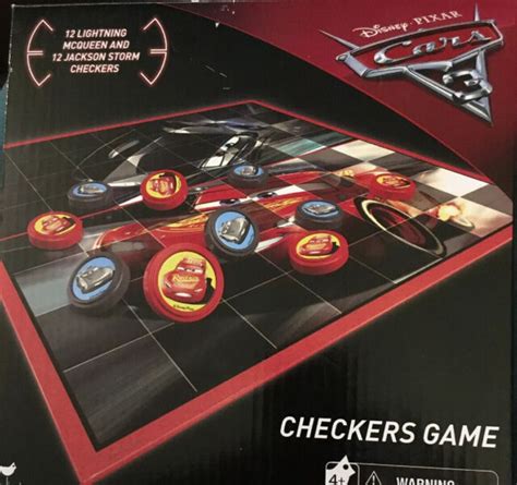 Disney Pixar Cars 3 Checkers Board Game New Jackson Storm Mcqueen Toy