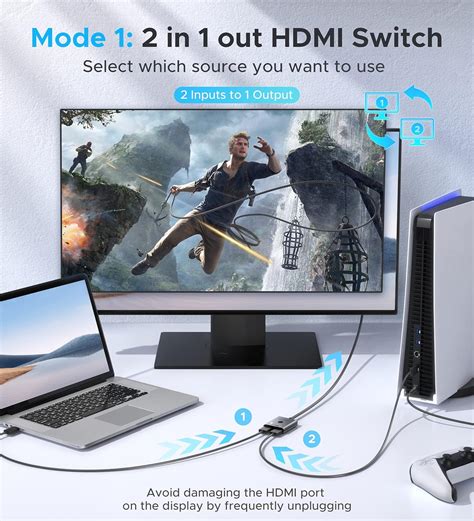 Buy Hdmi Switch K Hz Warrky Hdmi Splitter In Out Ft