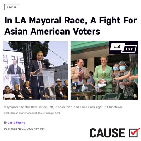 In La Mayoral Race A Fight For Asian American Voters — Cause